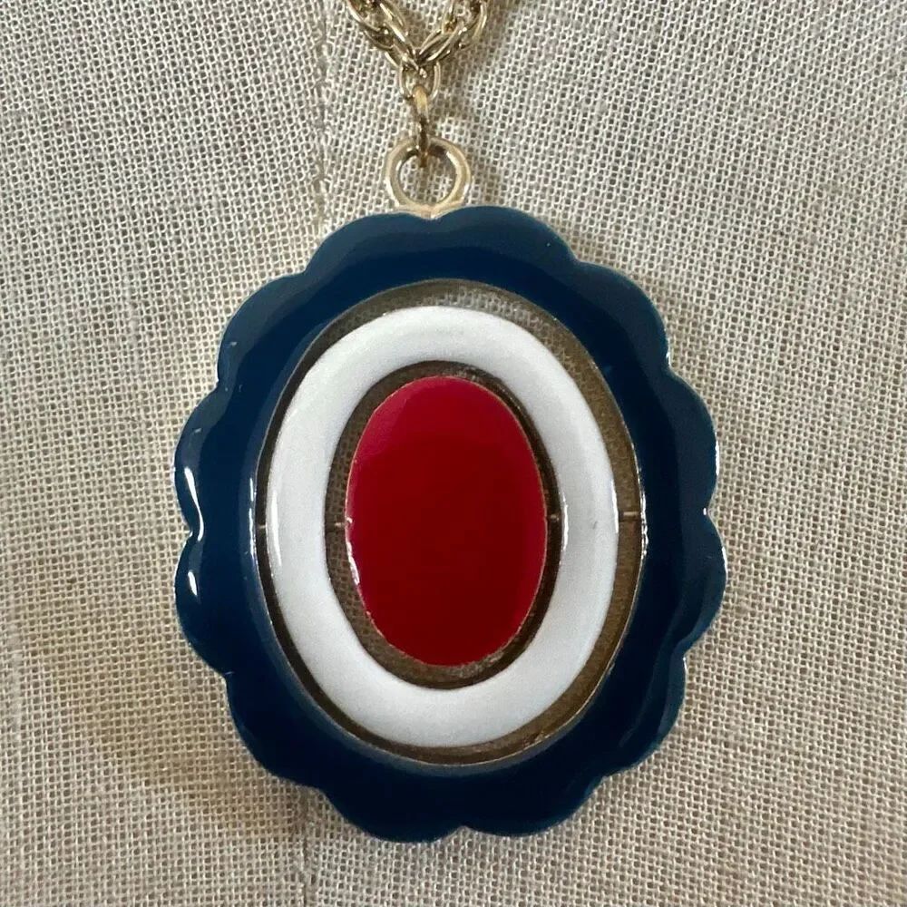 Vintage 1970s MOD Convertible Enamel Pendant Necklace
